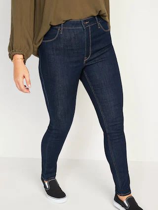 High-Waisted Dark-Wash Super Skinny Jeans for Women | Old Navy (US)
