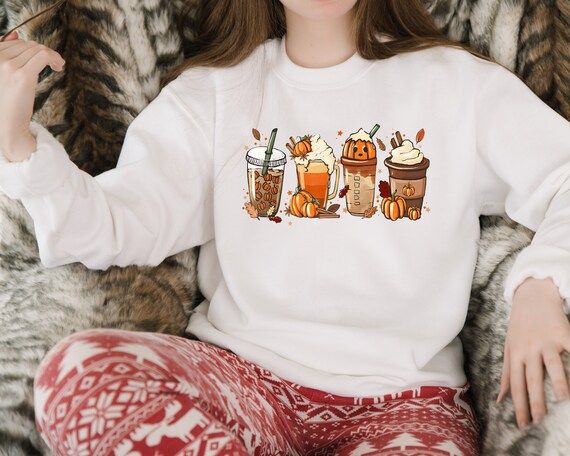 Fall Coffee Hoodie  Cute Fall Sweater  Pumpkin Spice Hoodie - Etsy | Etsy (US)