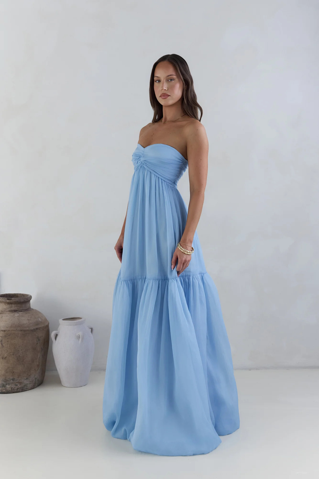 Unforgettable Style Strapless Maxi Dress Blue | Fortunate One
