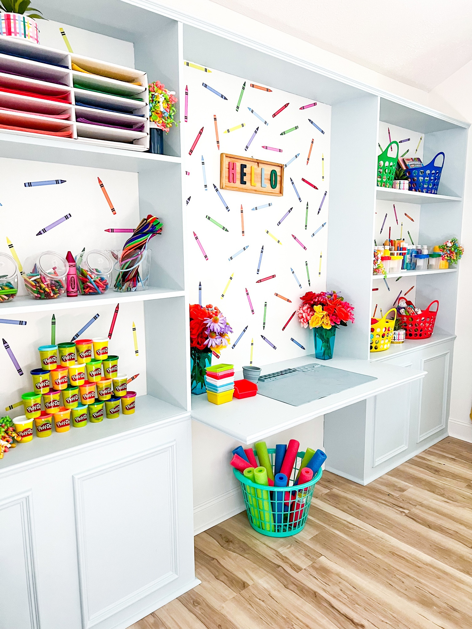 Ultimate craft room decor and craft room organization for kids crafts! Colorful kids craft room! #LTKkids #LTKhome #LTKcraft