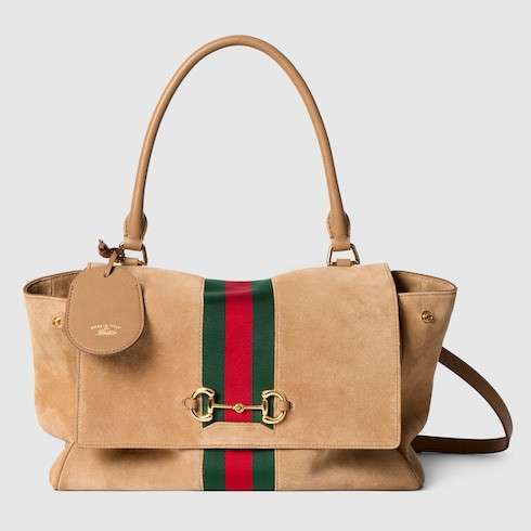 GUCCI Paparazzo Medium Top Handle Bag, Beige, Suede | Gucci (US)