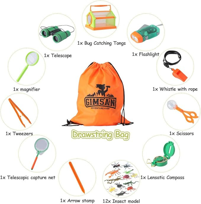 Outdoor Kids Nature Explorer Kit Set, Bug Catcher Kit with Flashlight, Binoculars and Butterfly N... | Amazon (US)