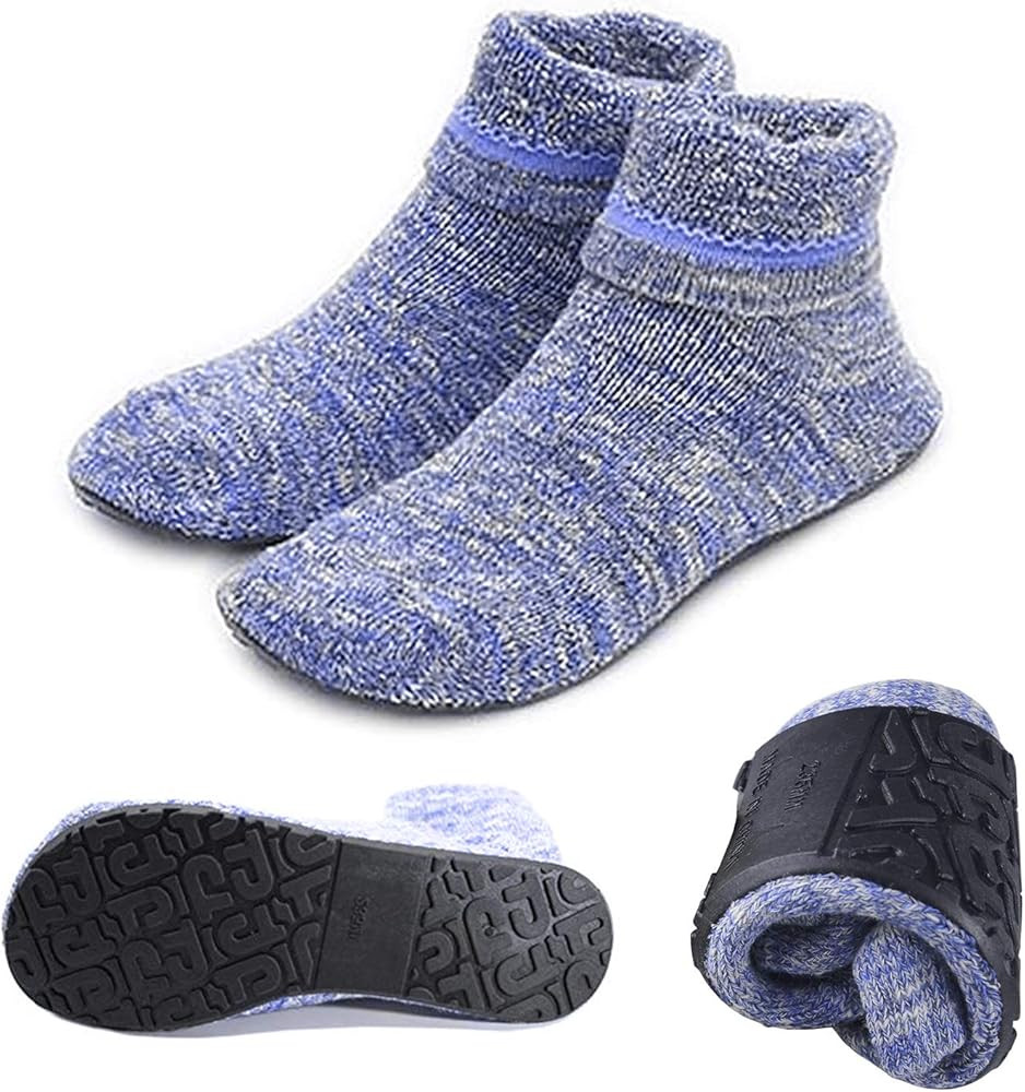 AIYUE Women Non-slip Fuzzy Slipper Socks with Waterproof Soles Rubber Bottom Grippers | Amazon (US)