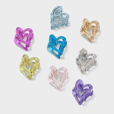 Girls' 8pk Heart Mini Claw Clip Set - art class™ | Target