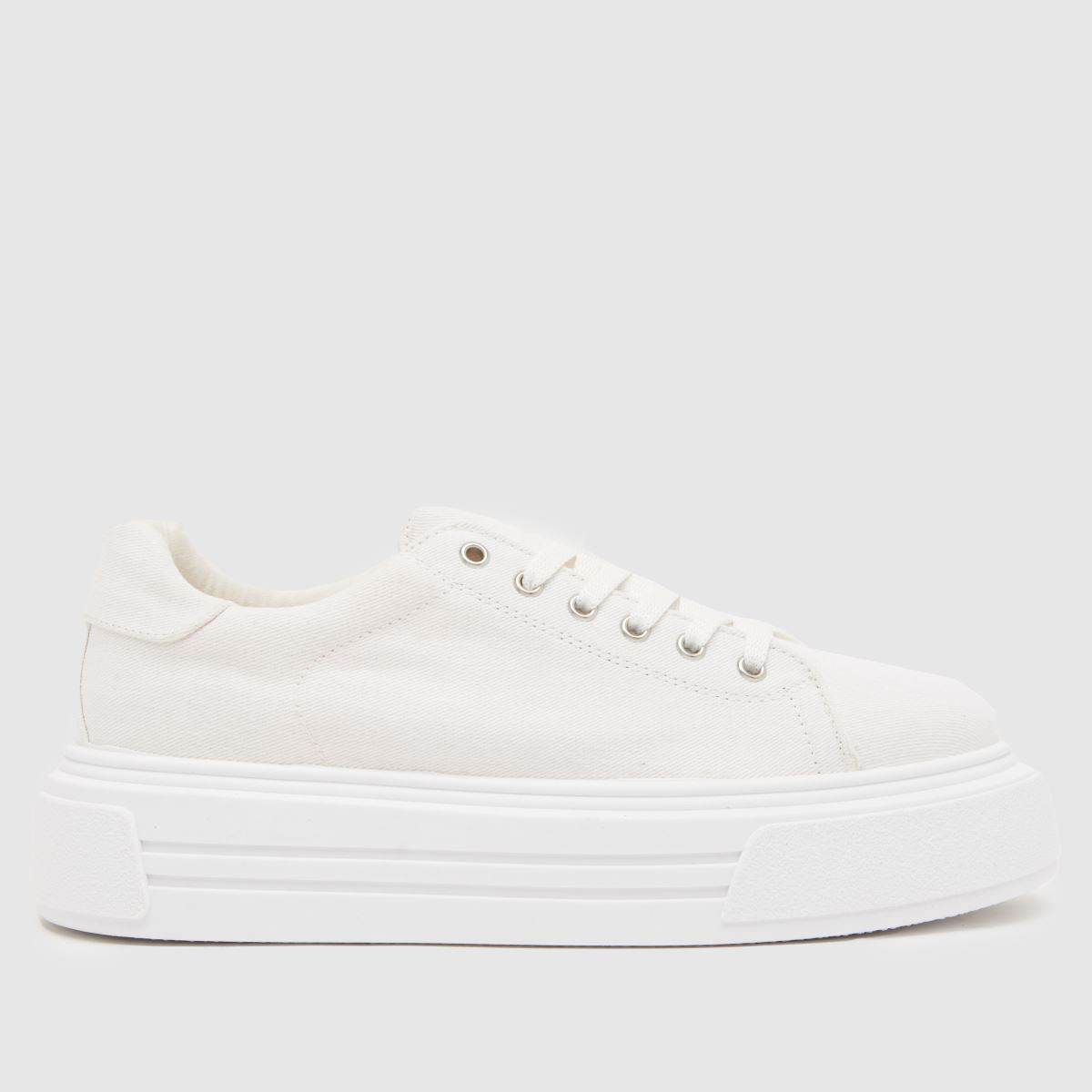 schuh morgan chunky canvas trainers in white | Schuh