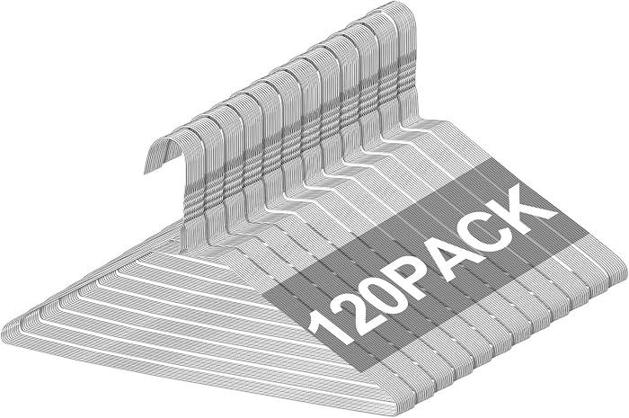 Yuntau 120 Pcs Wire Hangers Bulk 17.7" Dry Cleaner Hangers, Suit Holders for Home Caped Clothing ... | Amazon (US)