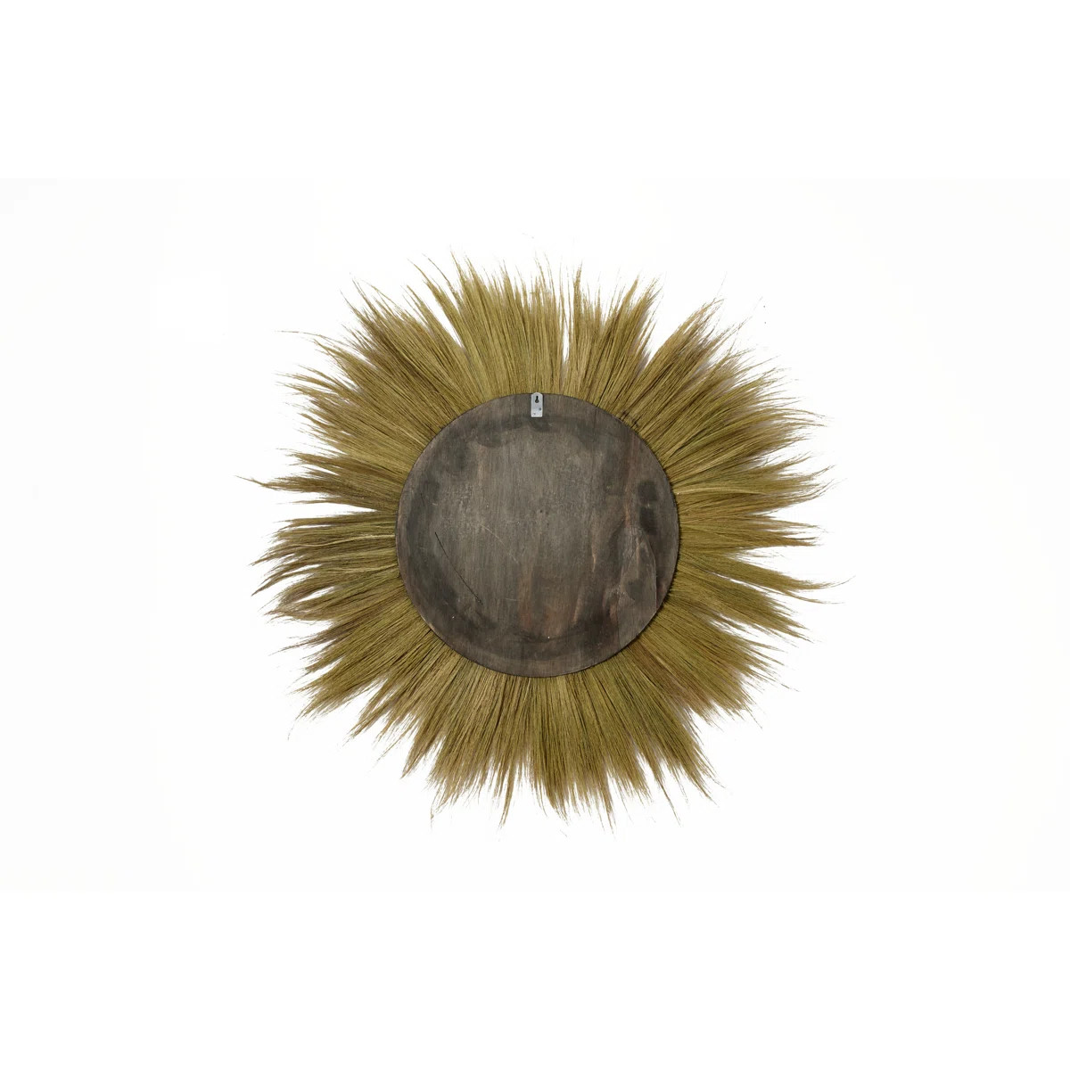 Esquivel Dried Plant Tribal Inspired Sunburst Grass Brown Wall Mirror with Coiled Rope Center | Wayfair North America