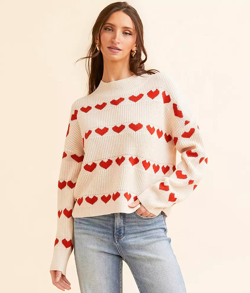 Heart Striped Sweater | Buckle