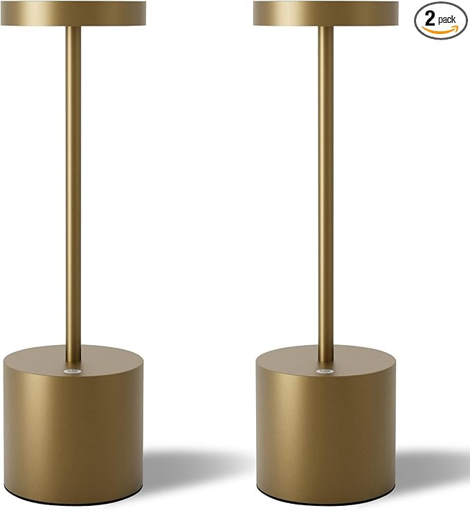 TBBGA Cordless Table Lamps Set of 2, 5000mAh Rechargeable Battery Powered Lamp, 3 Color Stepless ... | Amazon (US)