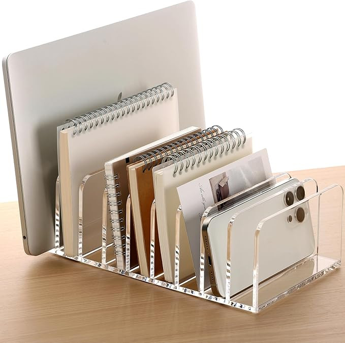 SANRUI Acrylic Desk Organizer & Mail Sorter 9-Compartment Vertical File Holder for Office Supplie... | Amazon (US)