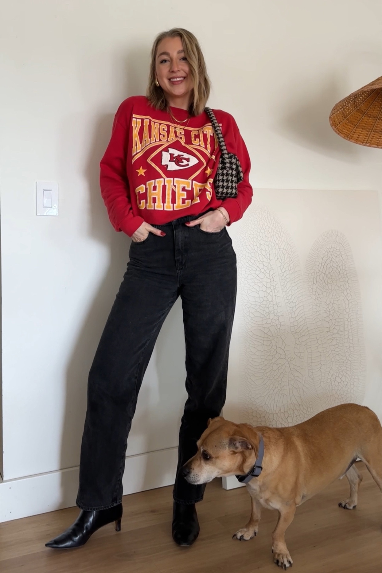 Everyone in Missouri wearing their Chiefs gear on casual Friday ❤️💛

My sweatshirt is from a vintage store in KC but I found some cute ones on Etsy! 

#LTKfindsunder100