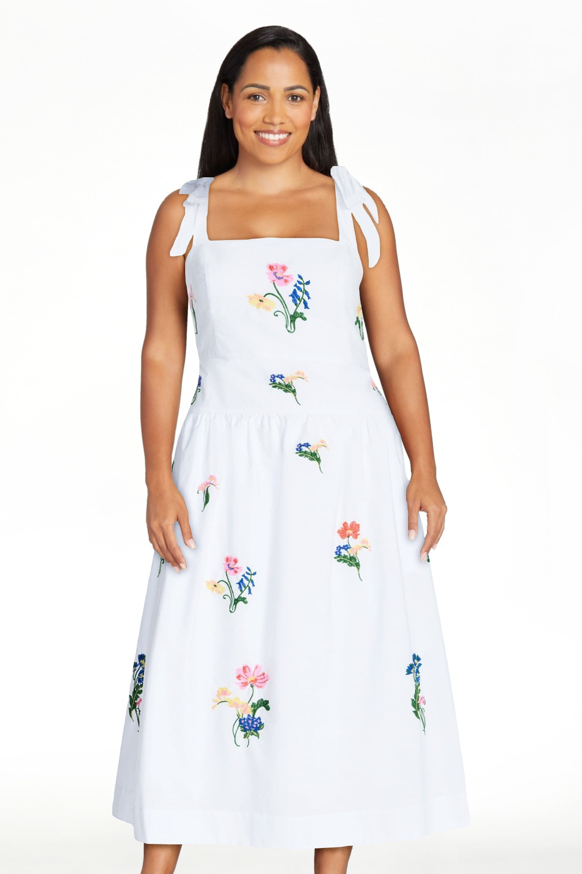 Free Assembly Women's and Women's Plus Embroidered Cotton Sleeveless Maxi Dress, Sizes XS-4X | Walmart (US)