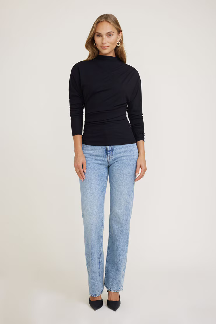 Draped Long Sleeve Top | Dynamite Clothing