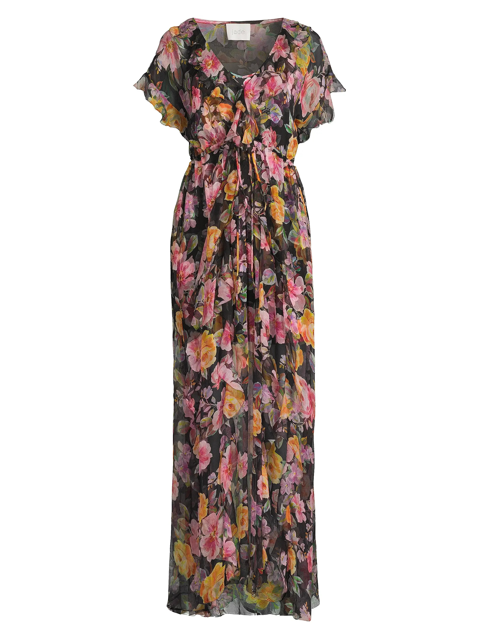 Suri Ruffled Floral Silk Maxi Dress | Saks Fifth Avenue