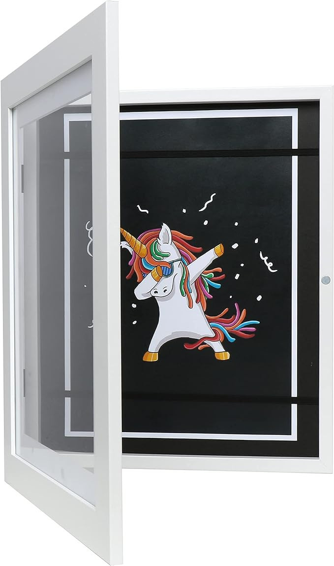 FrameWorks 10” x 12.5” White Wooden Kid Art Frame with Gallery Style Edges, Tempered Glass, a... | Amazon (US)