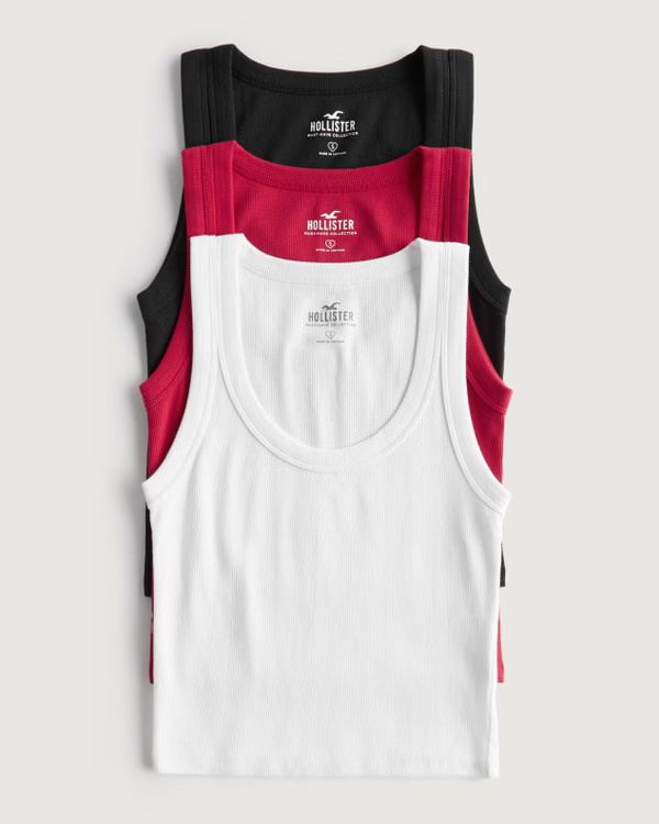 Ribbed Scoop Tank 3-Pack | Hollister (US)