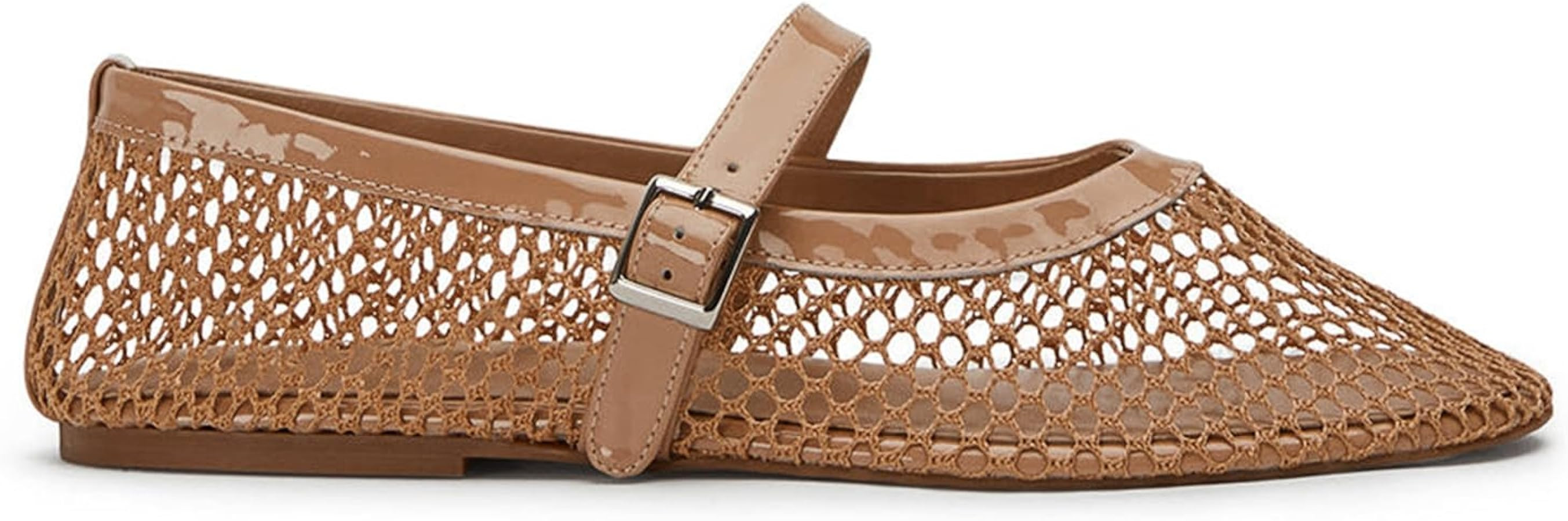 MICIFA Women's Mesh Ballet Flats Fishnet Ballerina Flats Buckle Strap Mary Jane Flats Causal Dail... | Amazon (US)