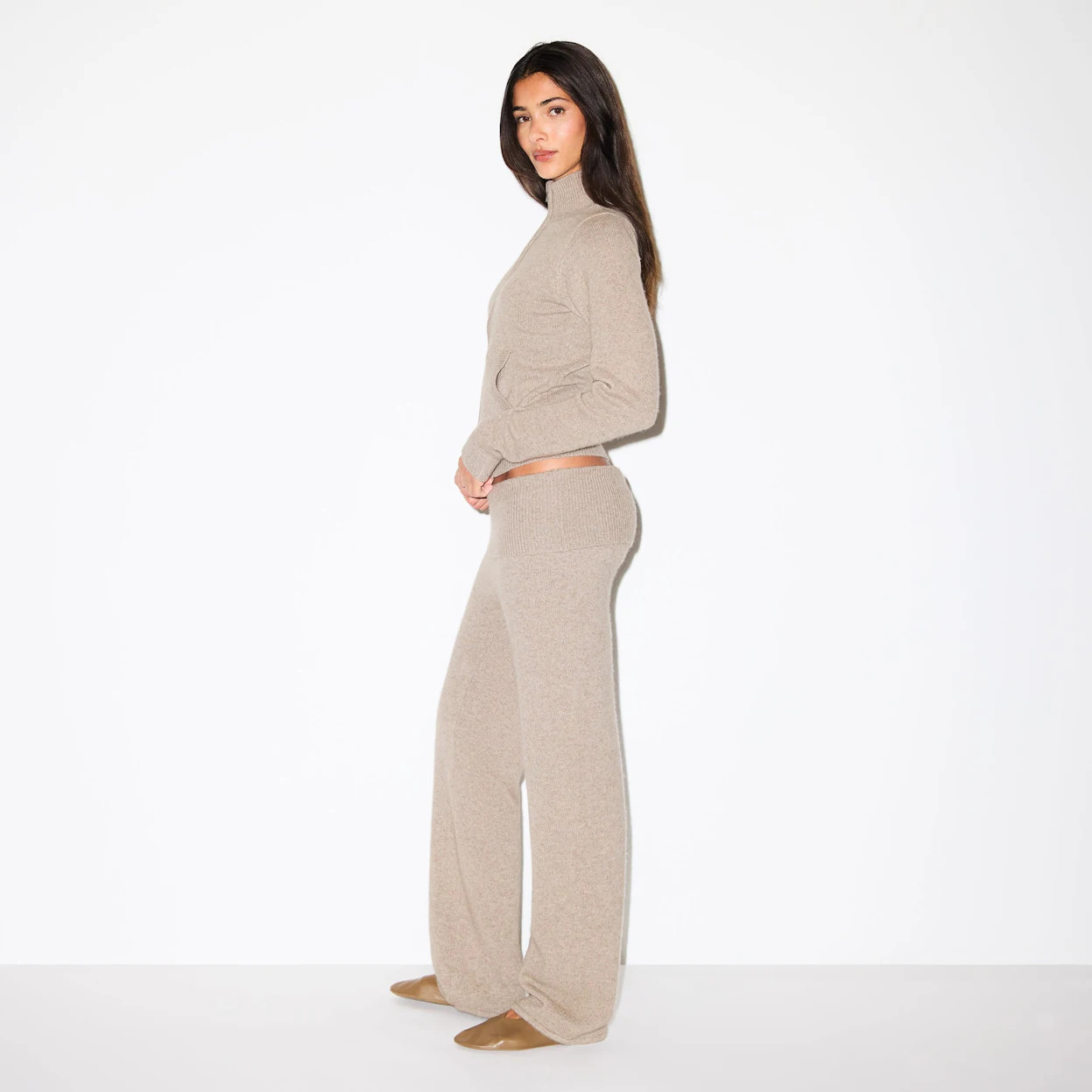 WOOL CASHMERE FOLDOVER PANT | LINEN | SKIMS (US)