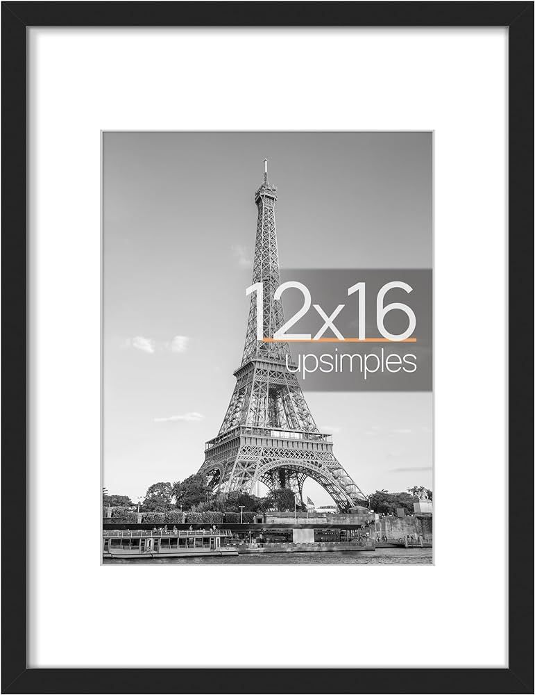 upsimples 12x16 Picture Frame, Display Pictures 8.5x11 with Mat or 12x16 Without Mat, Wall Hangin... | Amazon (US)