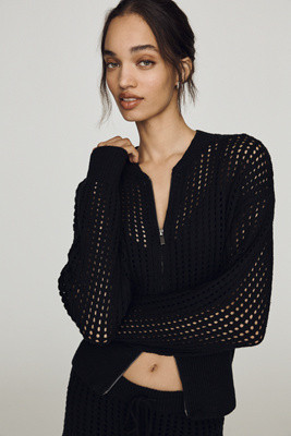 Laguna Openwork Zip-Front Cardigan Jacket | Anthropologie (US)