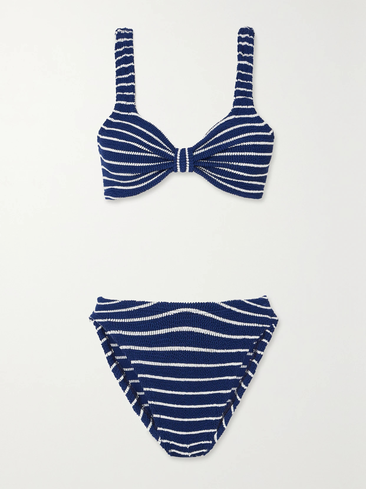 Hunza G - Bonnie Striped Seersucker Bikini - Blue | NET-A-PORTER (US)