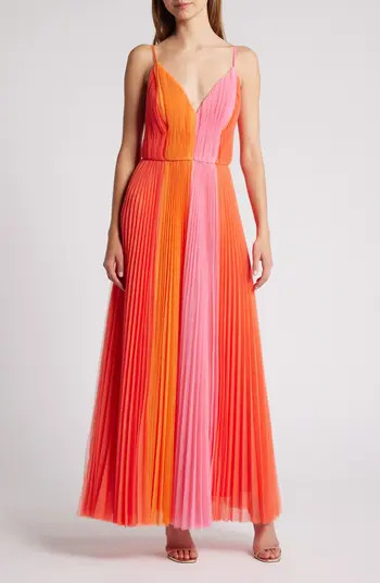 Hutch Colorblock Pleated Tulle Gown | Nordstrom | Nordstrom