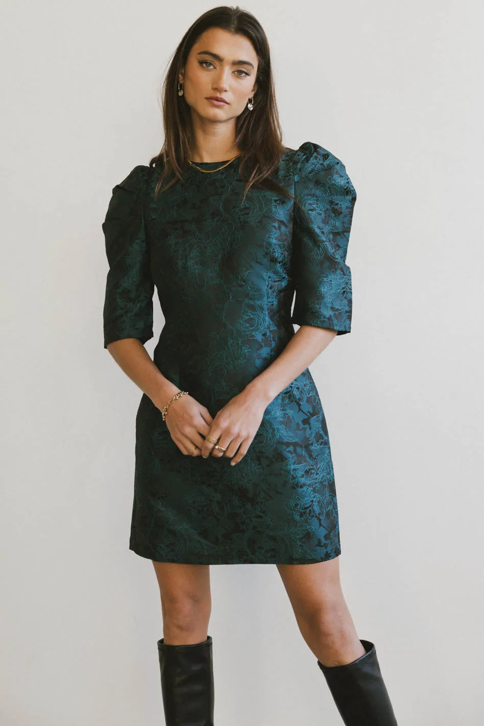 Kaylee Brocade Dress in Teal - FINAL SALE | Böhme US