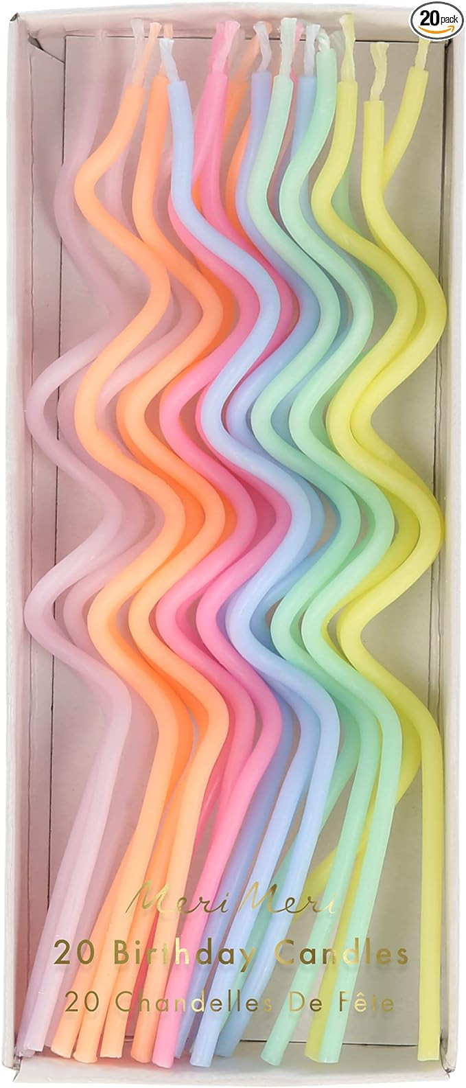 Meri Meri Swirly Tall Cake Candles (Pack of 20), 5" Tall, Unscented Meri Meri Candles | Amazon (US)