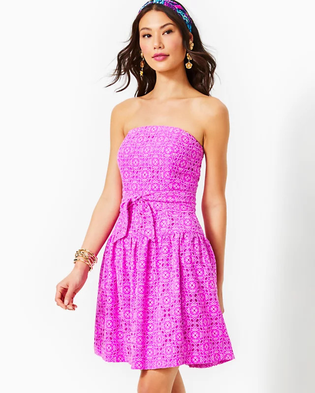 Akela Strapless Eyelet Dress | Lilly Pulitzer
