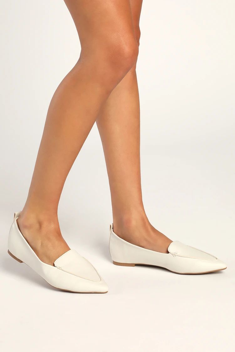 Emmy Ivory Pointed Loafers | Lulus (US)