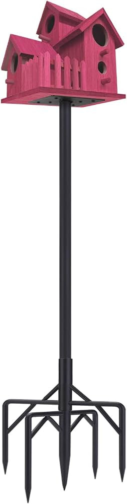 Bird Feeder Pole Kit 79 Inch,Bird House Pole for Outdoors Heavy Duty,5 Base Prongs Adjustable Bir... | Amazon (US)