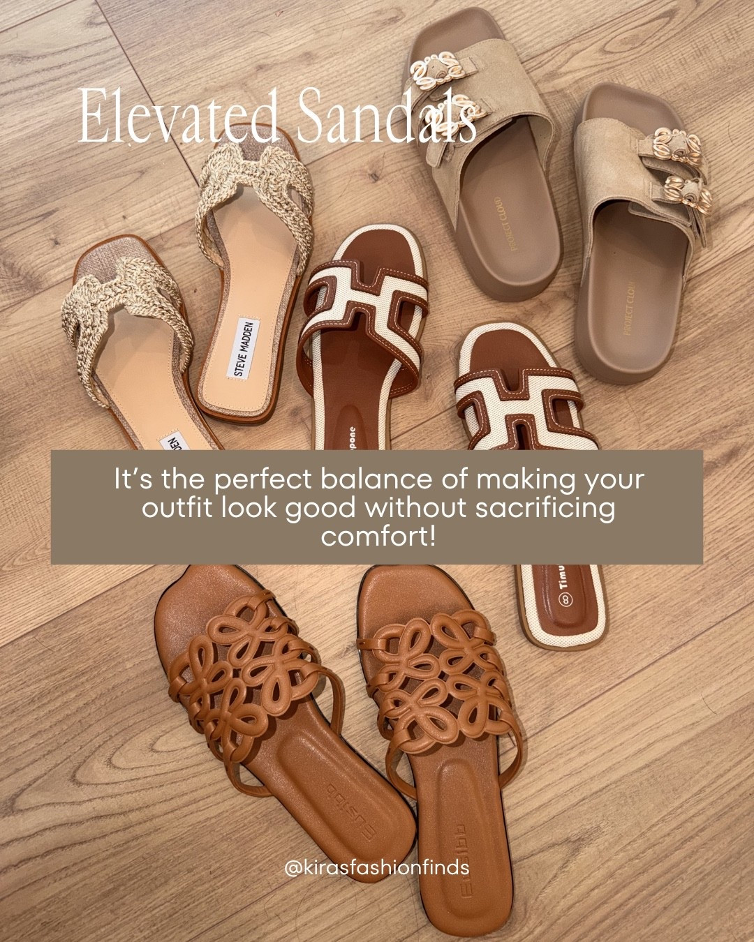 Hi Babes! 🤎✨

If you're looking for sandals that instantly make every outfit look more expensive, these are the ones! They're comfortable enough for all-day wear but still give that elevated, polished look. I reach for these constantly!

Featured:
• Exact neutral embellished slides
• Exact H-inspired sandals
• Exact woven raffia slides
• Exact cutout cognac sandals

Perfect for:
• Everyday errands
• Brunch dates
• Vacation outfits
• Beach dinners
• Resort wear
• Summer dresses & denim

Everything is linked below!

xx, Kira | IG: KirasFashionFinds
