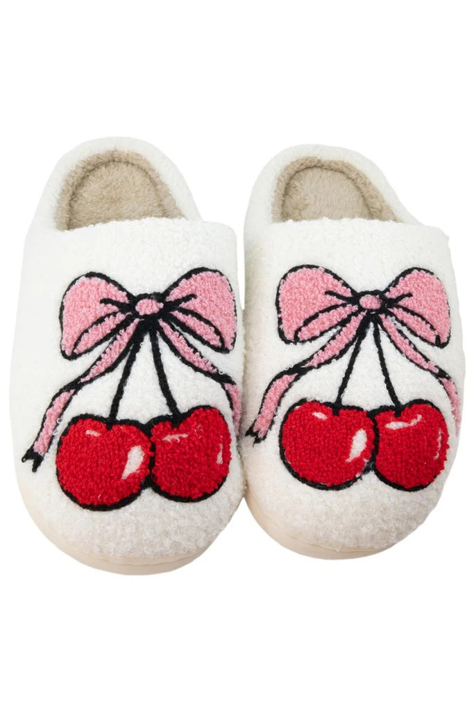 Cherry Bow Slippers Shoes | Katydid.com