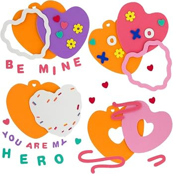 Valentines Day Foam Heart Crafts Kit in Bulk for Kids Classroom Exchange Gifts Party Favor Valent... | Amazon (US)