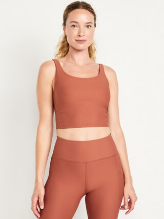 Light Support PowerSoft Rib Longline Sports Bra | Old Navy (US)