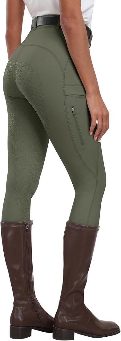 MoFiz Women's Silicone Full Seat Horse Riding Pants Zipper Pockets Equestrian Breeches Riding Tig... | Amazon (US)
