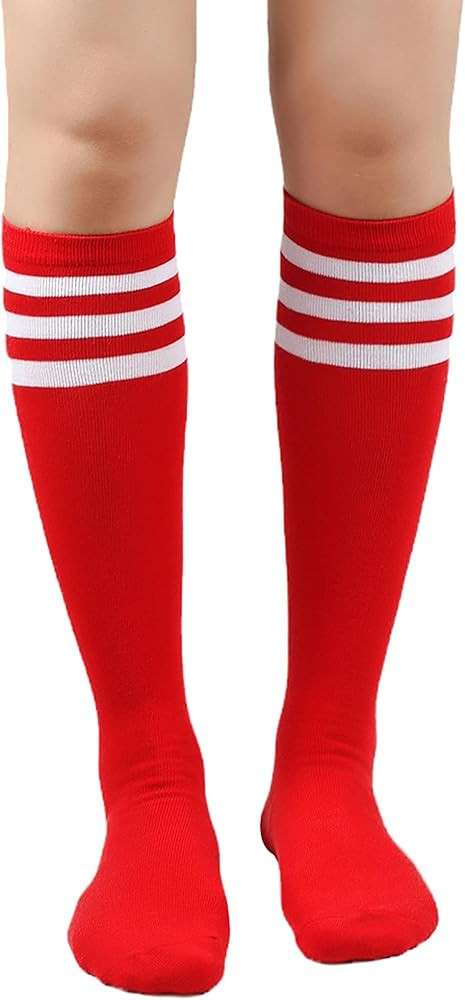 Bestjybt Womens Stripes Knee High Tube Socks Casual Athletic Socks Sport Socks | Amazon (US)