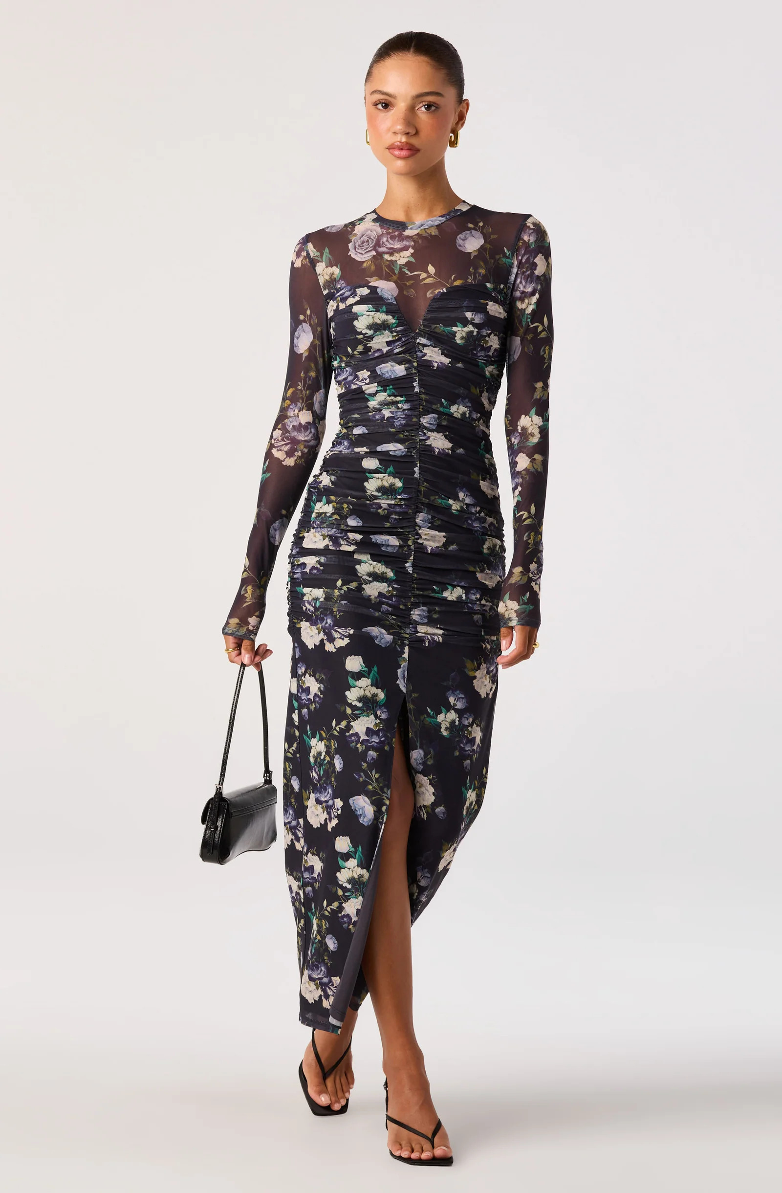 Mesh Ruched Maxi Dress | ASTR The Label (US)