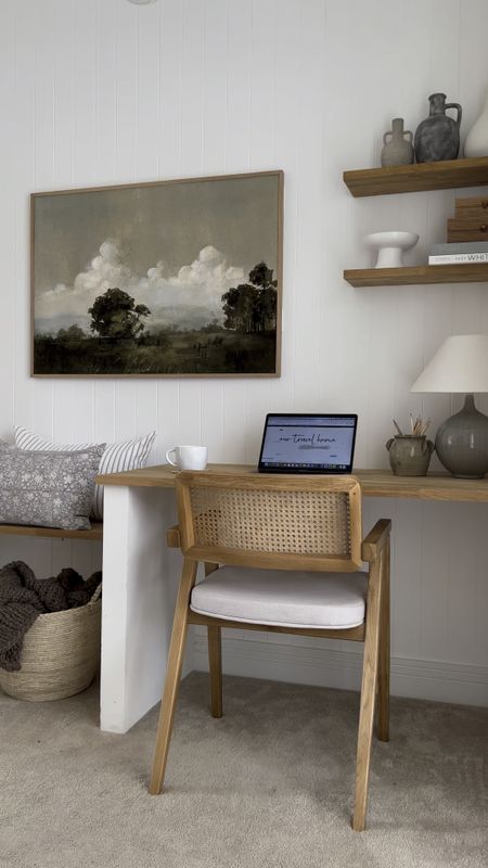 Ideas for styling a small home office. A cosy, neutral study nook. Work from home. 

#LTKhome #LTKSeasonal #LTKeurope