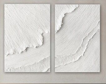 3D White Minimalist Ocean Waves Art Painting on Canvas White - Etsy | Etsy (US)