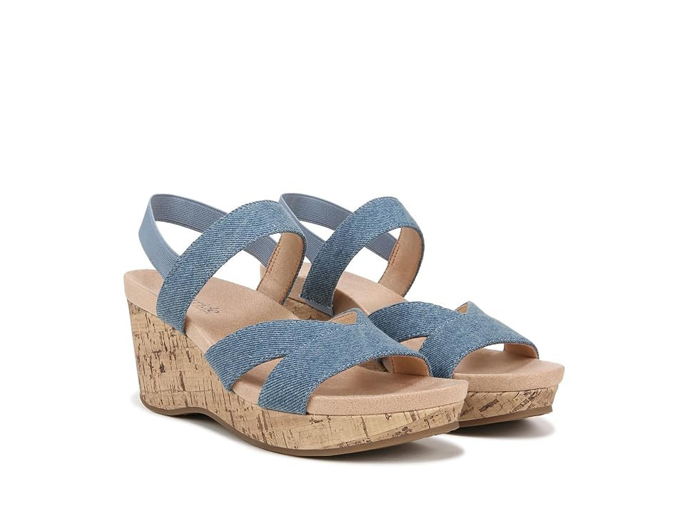 LifeStride Danita Strappy Wedge Sandals Women's Sandals Denim Blue : 9.5 M (B), Textile | Zappos