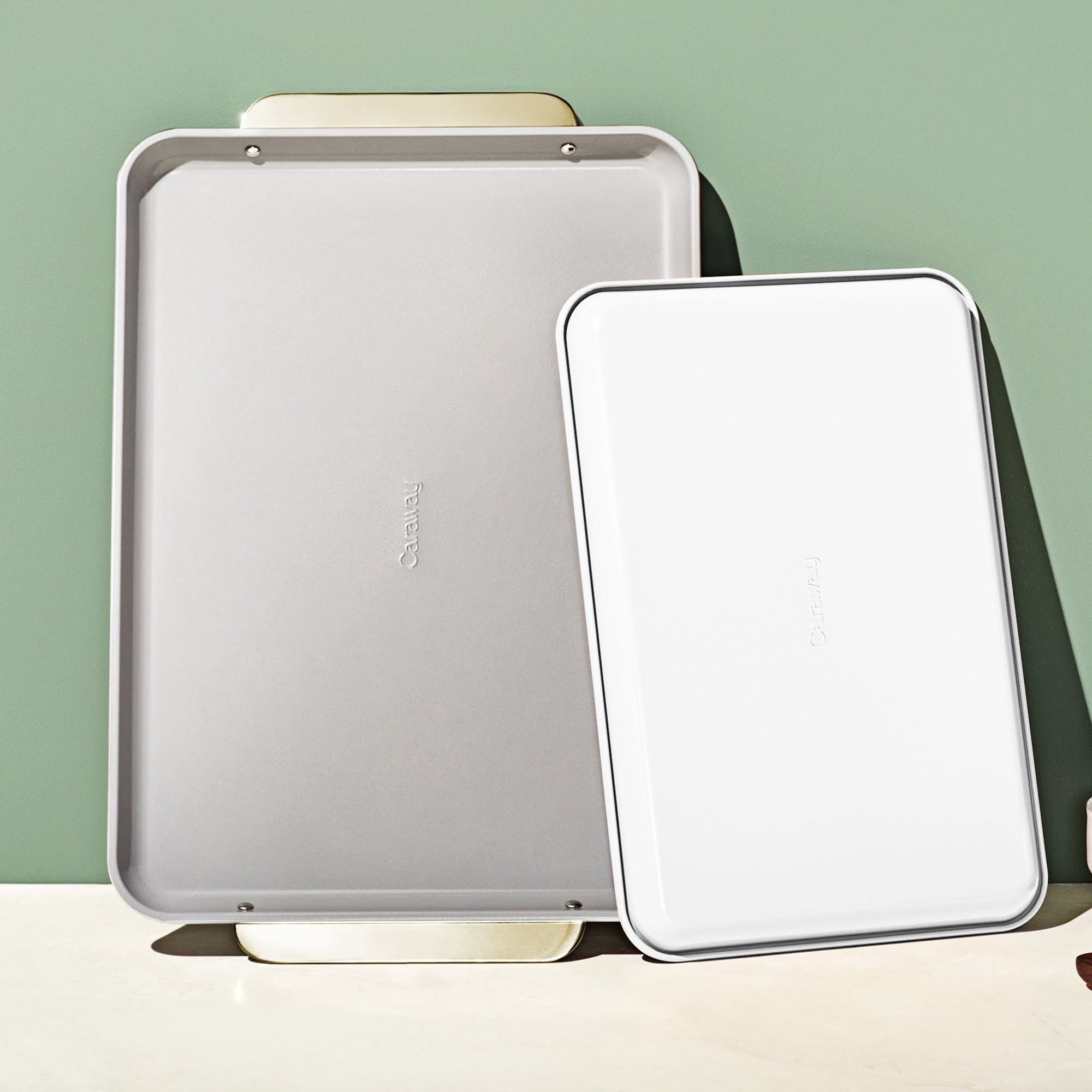 2 Piece Baking Sheet Set In White | Non-Stick, Non-Toxic, Easy To Clean, Scratch Resistant Ceramic Bakeware | Oven Safe & Durable | Caraway | Caraway