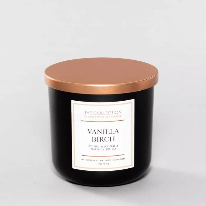 12oz Lidded Black Jar Candle Vanilla Birch - The Collection By Chesapeake Bay Candle | Target