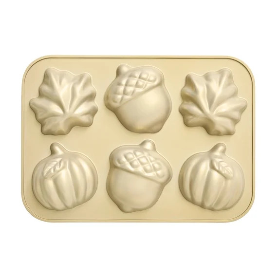 Better Homes & Gardens 12" x 8" Nonstick Aluminum Cake Pan with 6 Fall-Shaped Cake Molds | Walmart (US)