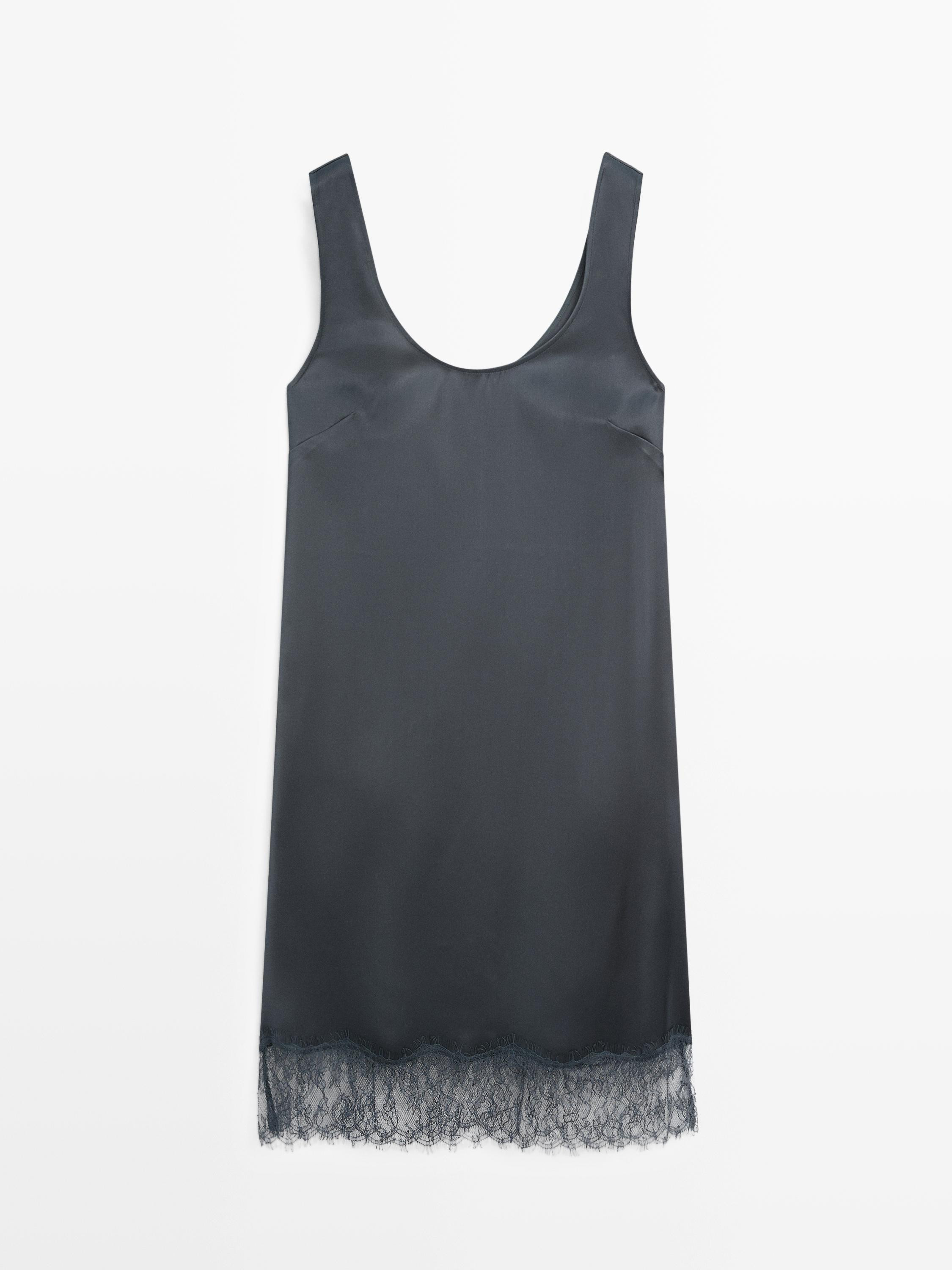 Short flowing satin dress | Massimo Dutti US