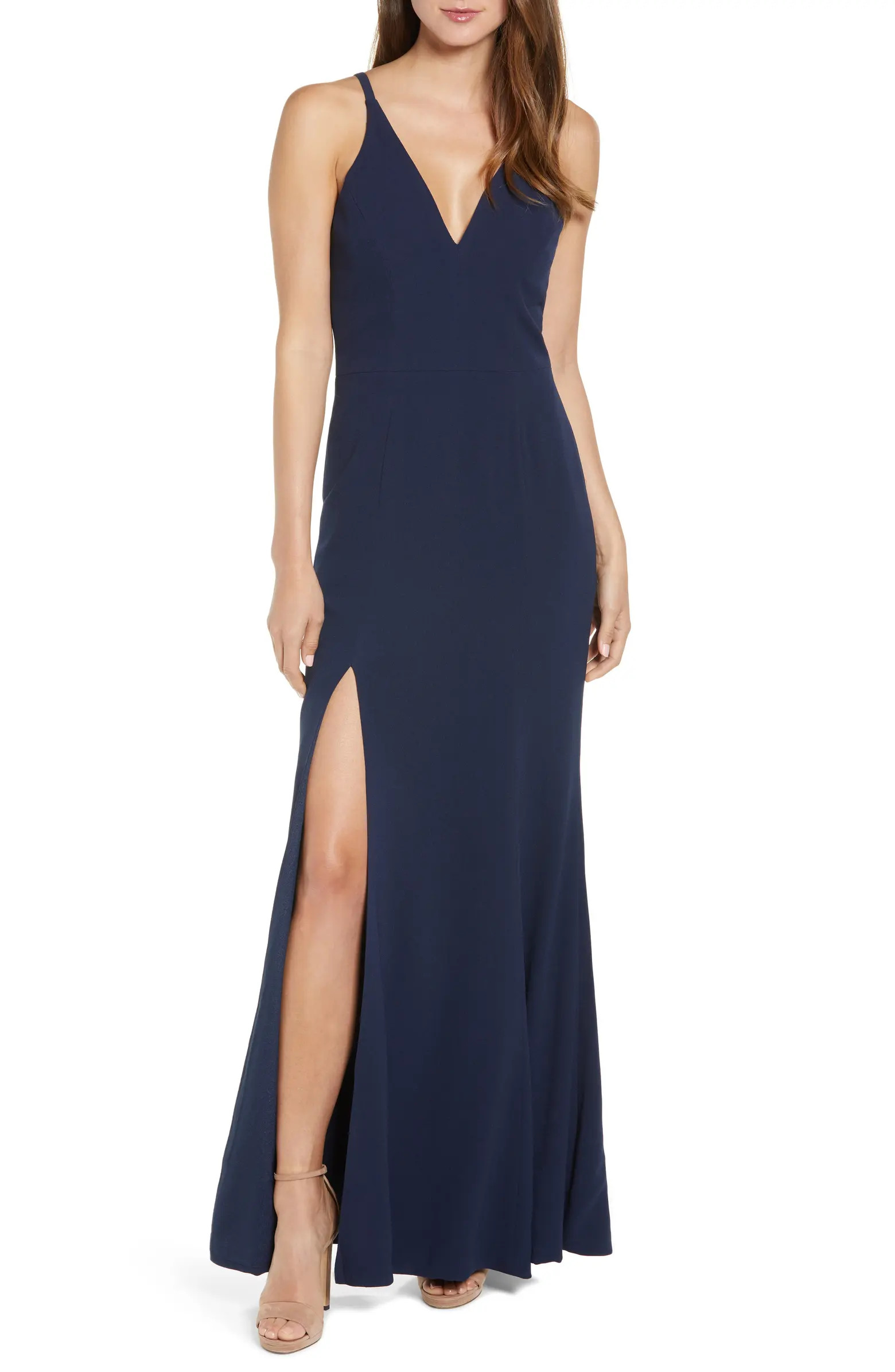Iris Slit Crepe Gown | Nordstrom
