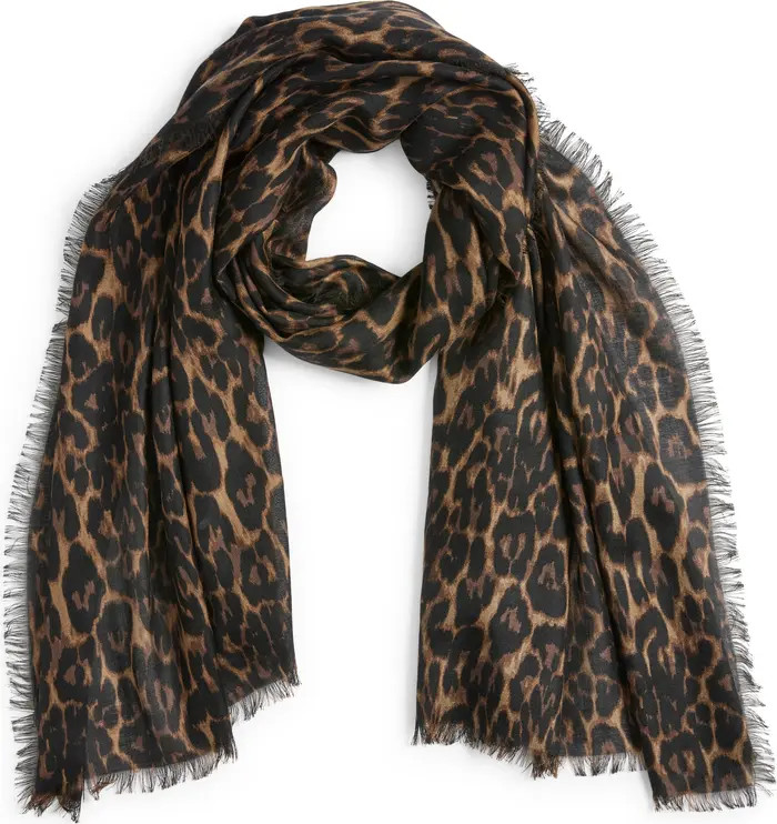 Eyelash Trim Print Cashmere & Silk Wrap | Nordstrom
