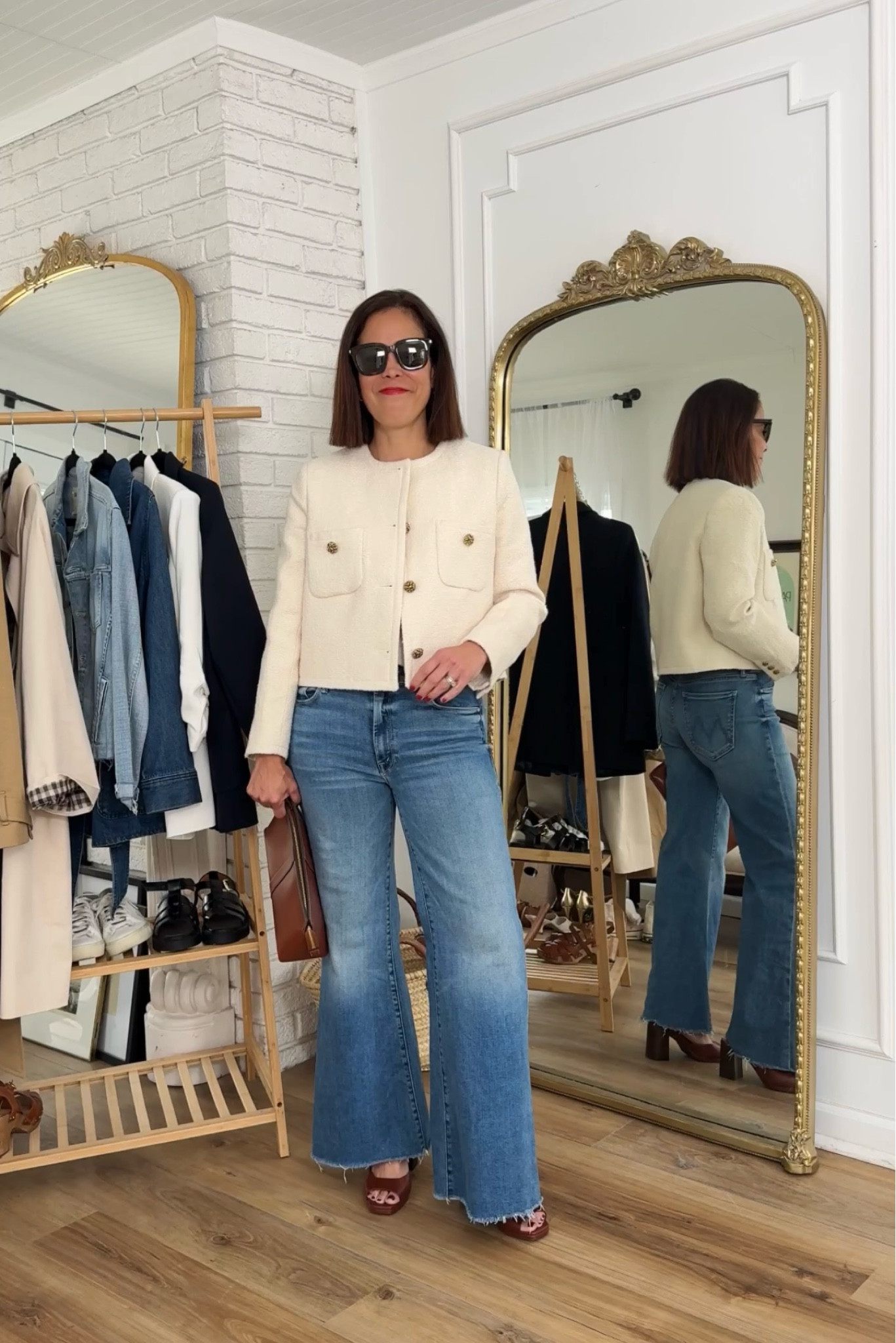 Paris Outfit Idea
Travel Outfit
bash Meredith Jacket/wearing size 2 or medium
Mother Roller Denim/TTS
Sèzane Maxine Sandal/TTS
Celine Clutch/linking similar 

#LTKover40 #LTKstyletip #LTKSeasonal