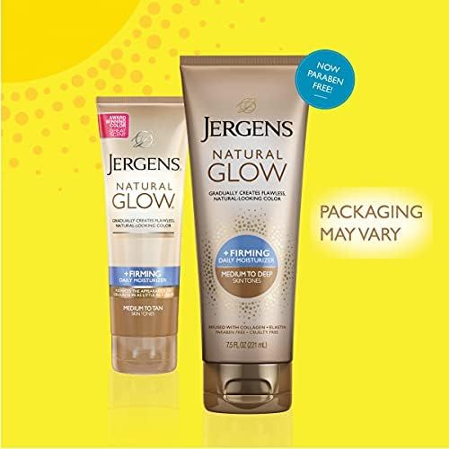 Jergens Natural Glow +FIRMING Self Tanner Body Lotion, Medium to Tan Skin Tone, Sunless Tanning Mois | Amazon (US)