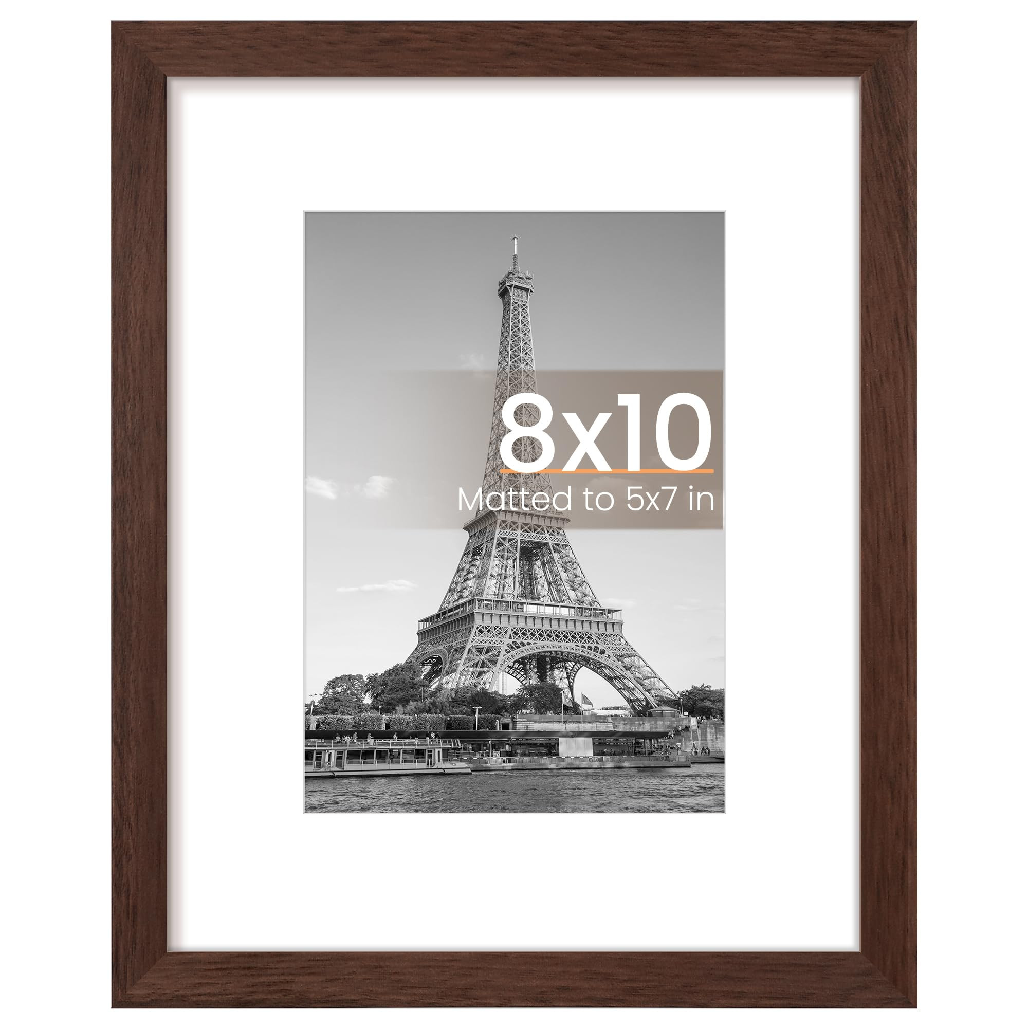 upsimples 8x10 Picture Frame, Display Pictures 5x7 with Mat or 8 x 10 Without, Wall Hanging Photo... | Amazon (US)